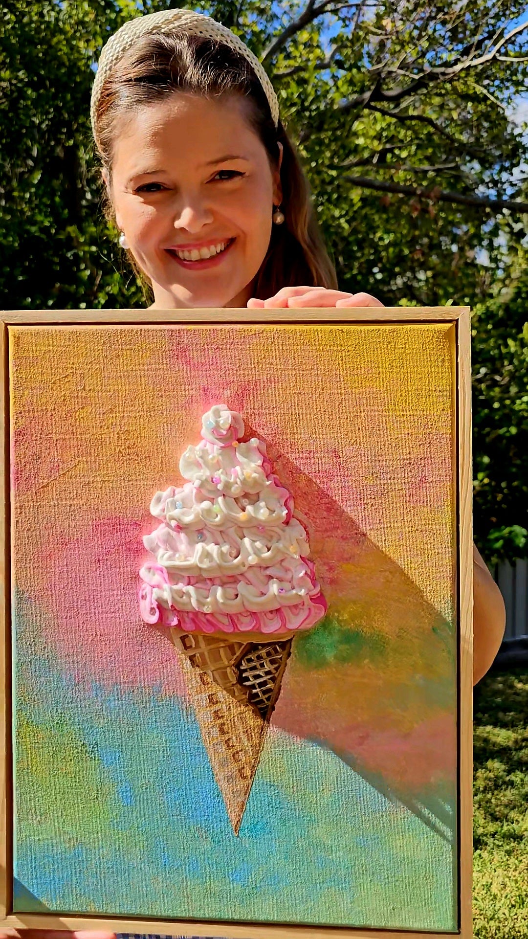 SOLD - Summer Swirl - Original Acrylic Painting | 40cm by 30cm | Framed