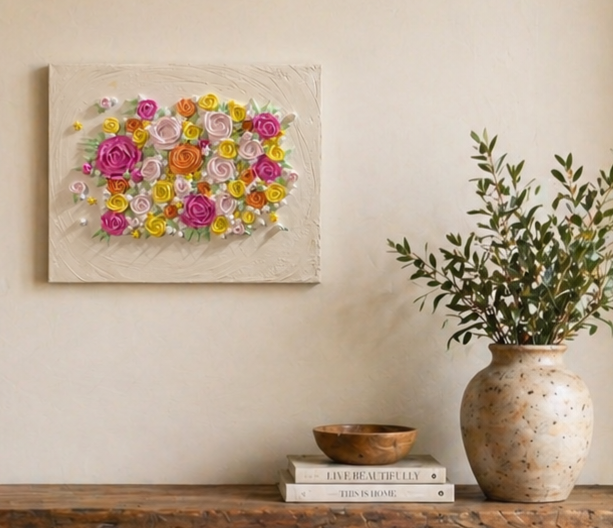 Buttercream Blooms - Original Painting | 40cm by 50cm