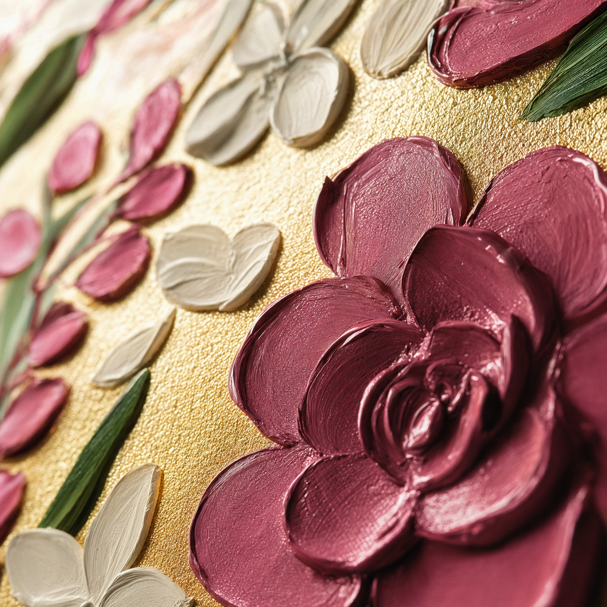 Petal Drift – Colour-Shifting Impasto Floral, 60x60cm, Framed