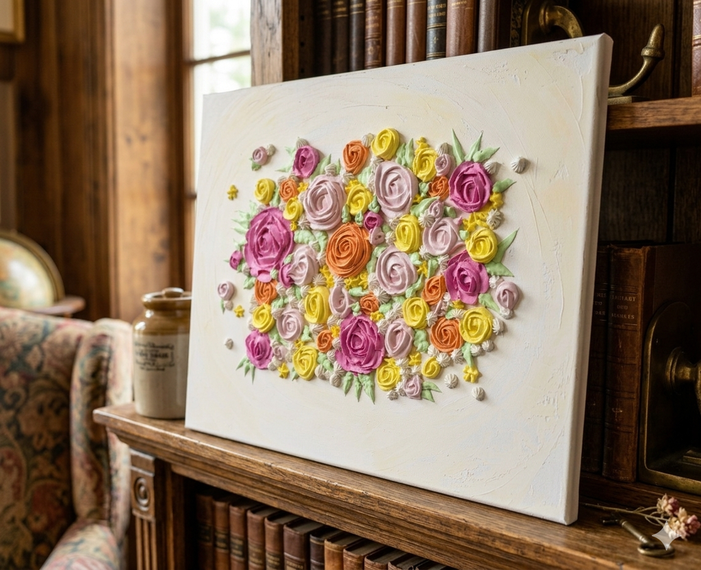Buttercream Blooms - Original Painting | 40cm by 50cm