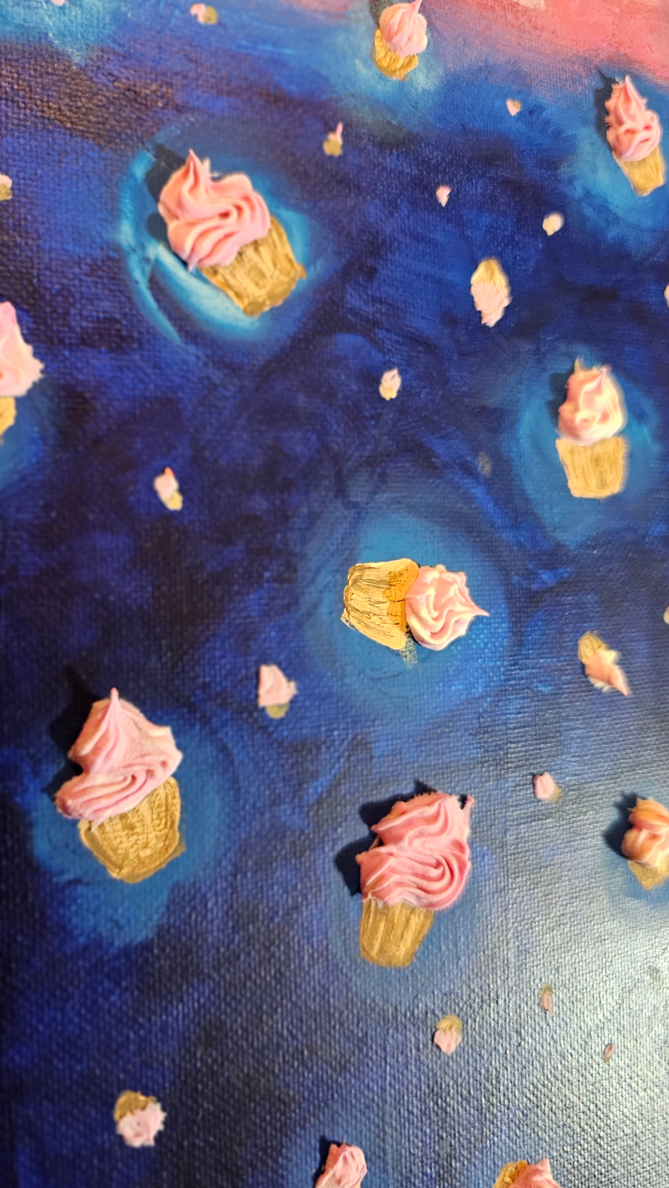 Cupcake Rain | Original Impasto Painting | 40cm by 50cm | Canvas