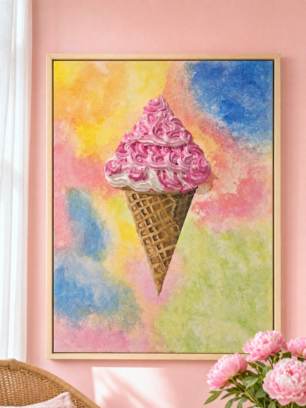 My Favourite Flavour was Always Pink| Original Painting | Framed