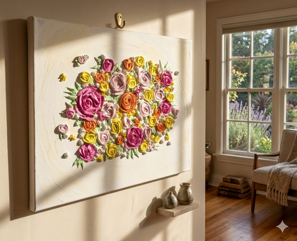 Buttercream Blooms - Original Painting | 40cm by 50cm