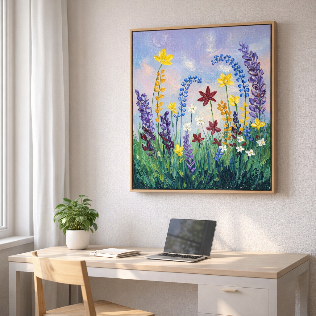 'Barefoot Until Dusk' | Original Impasto, 40x50cm | Framed