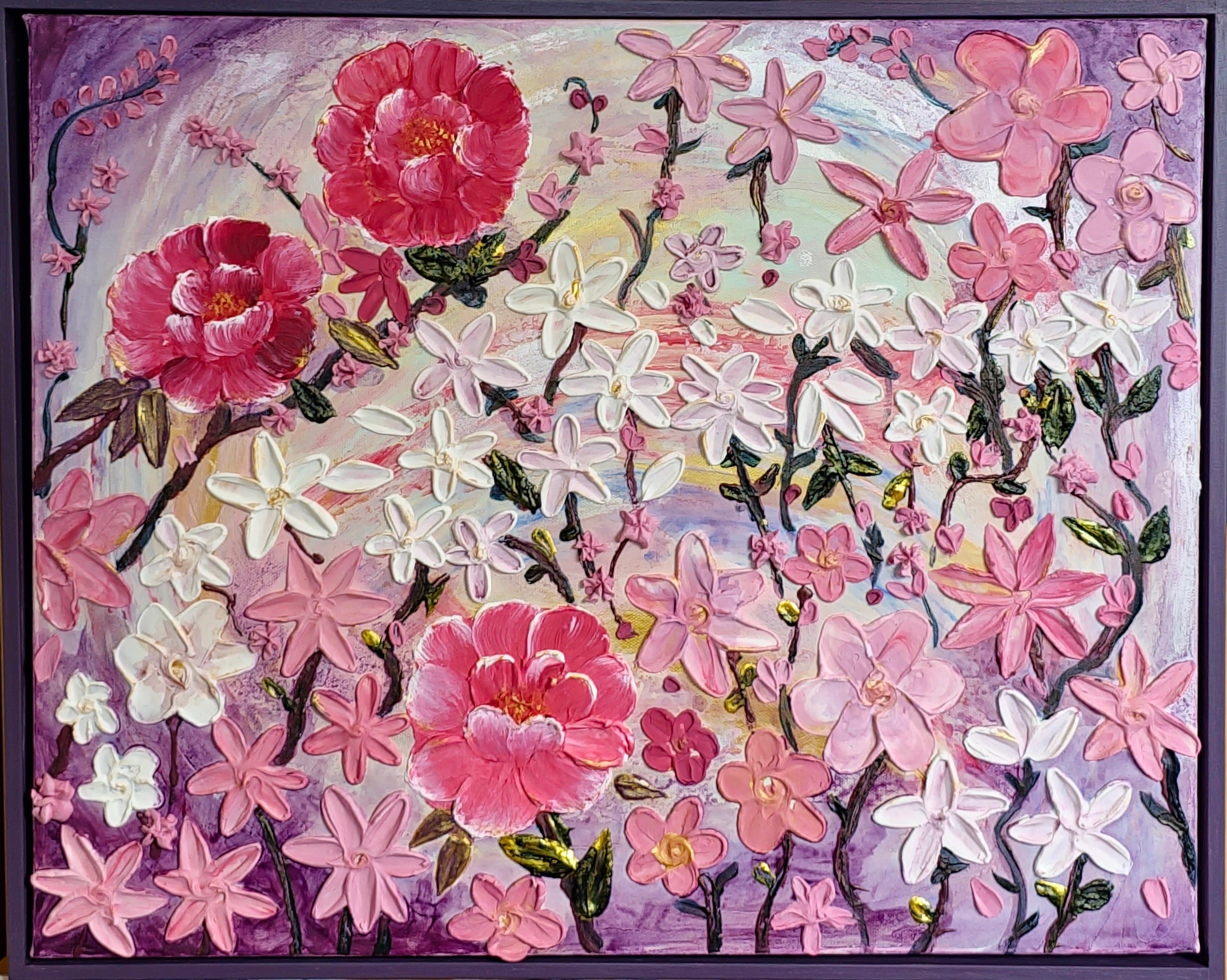 Evening Wander - Original Impasto Floral Painting | 50cm by 40cm | Framed