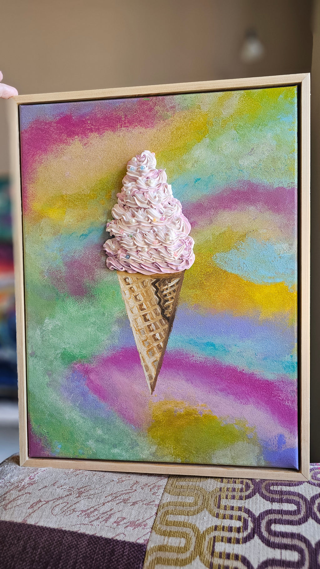 Summer Swirl | Original Painting | 30cm by 40cm | Framed