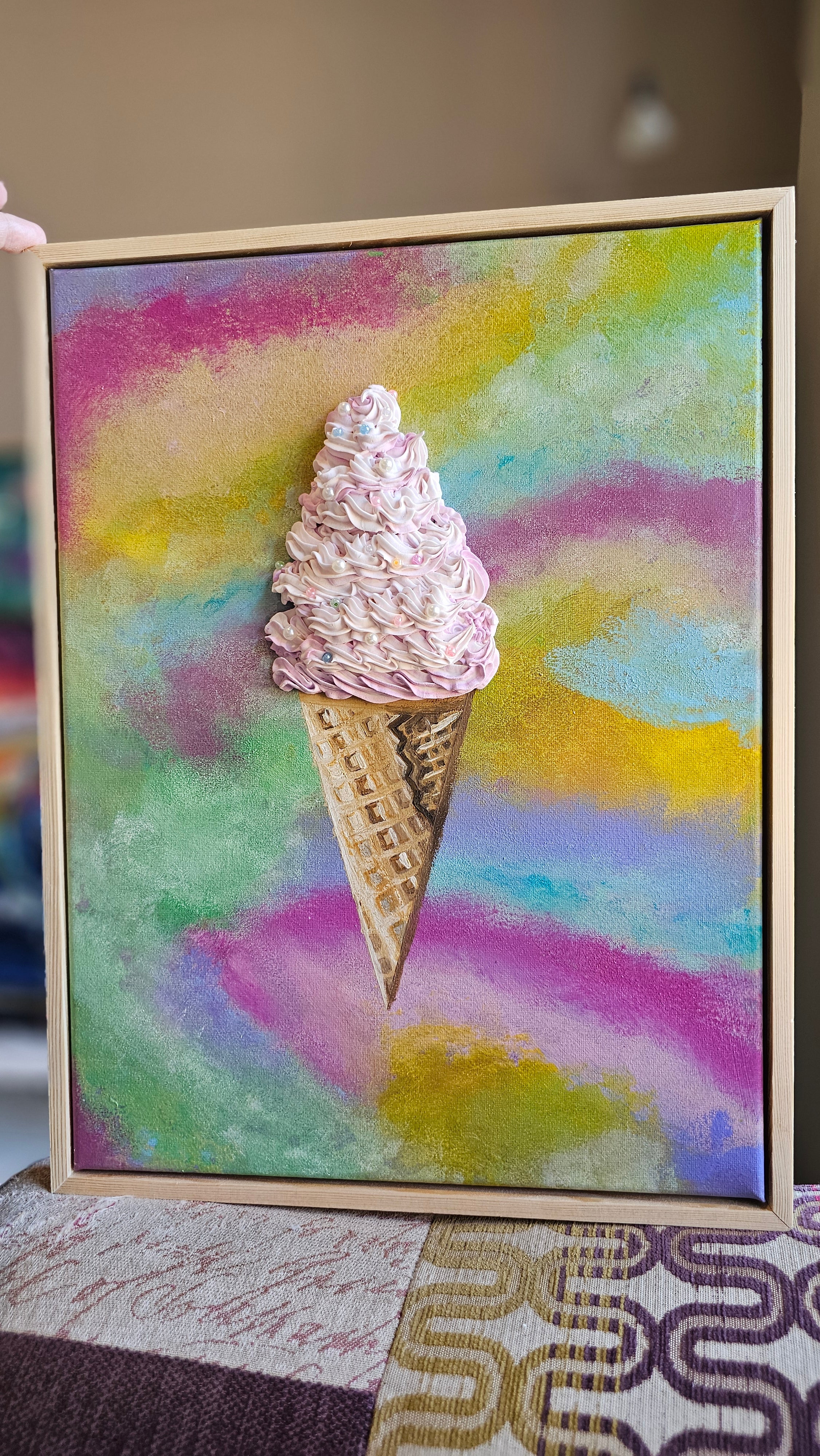 Summer Swirl | Original Painting | 30cm by 40cm | Framed
