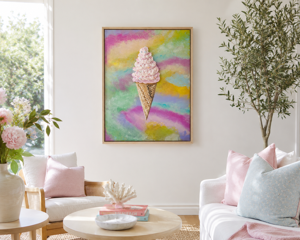 Summer Swirl | Original Painting | 30cm by 40cm | Framed