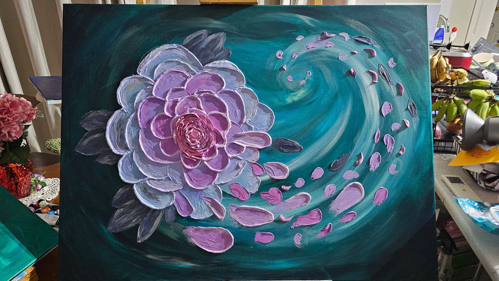 Tidal Bloom | Original Painting | Framed