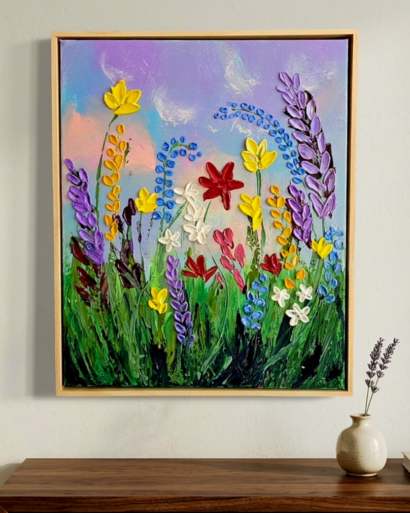 'Barefoot Until Dusk' | Original Impasto, 40x50cm | Framed