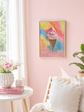 Strawberries & Cream by the Beach | Original Painting | Framed